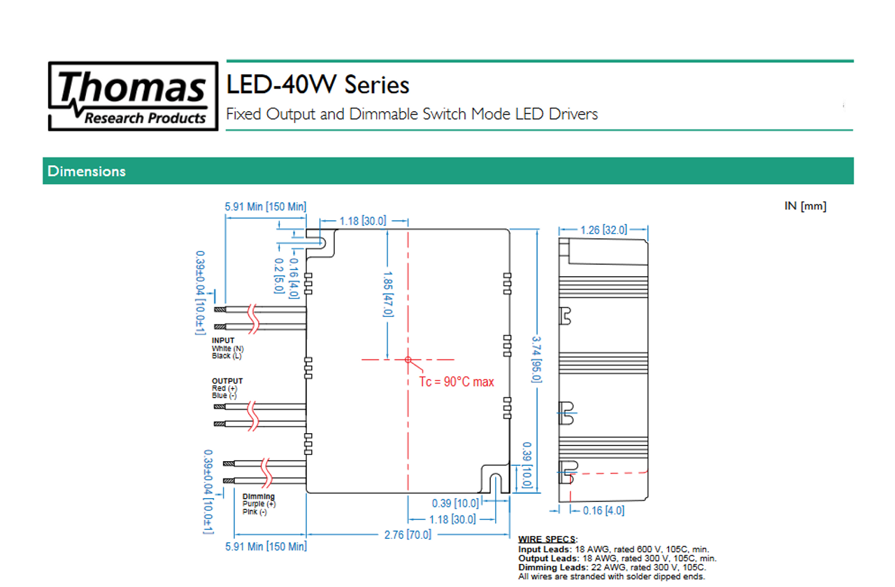 Hubbell Thomas Research Products 40W Constant Current Dimmable LED Driver LED40W-089-C0450-D