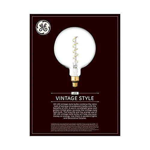 GE Vintage LED 40-Watt EQ G63 Warm White Dimmable Globe Light Bulb 93099993