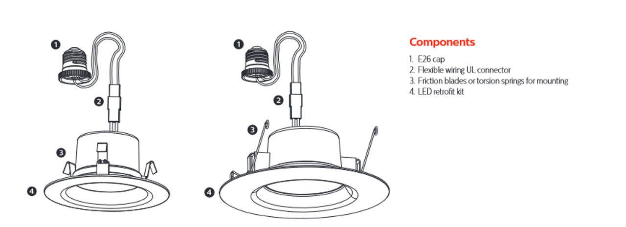 (case of 6) Philips PILA 4 inch LED Retrofit DownLight, 3000K warm white, 600 lumens, 120V, 80CRI,  round LED luminaire