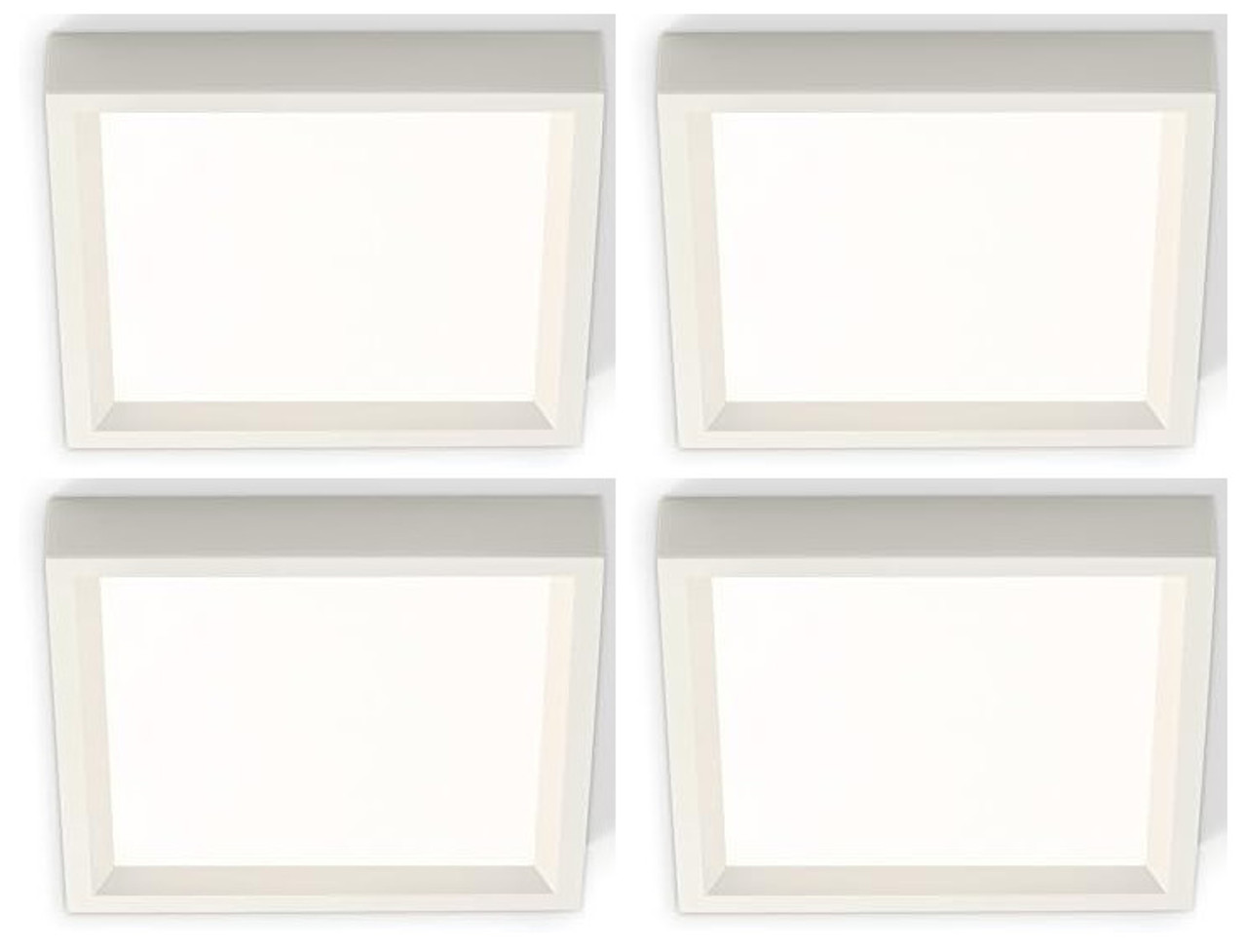 (case of 4) Lightolier SlimSurface LED 4 inch square downlight luminaire, 3000K, White finish, 80CRI, 650 lumens, 9.5 watts, S4S830K7A