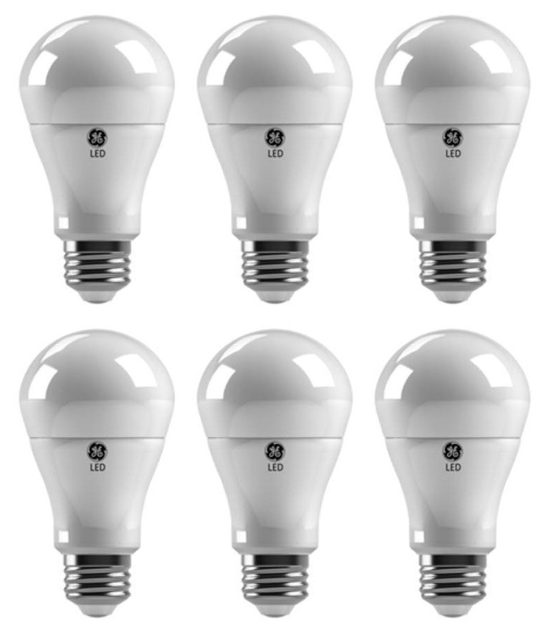 (case of 6) GE 69118 LED A19, 6 watt, 3000K Soft Natural White, Medium screw base, Dimmable