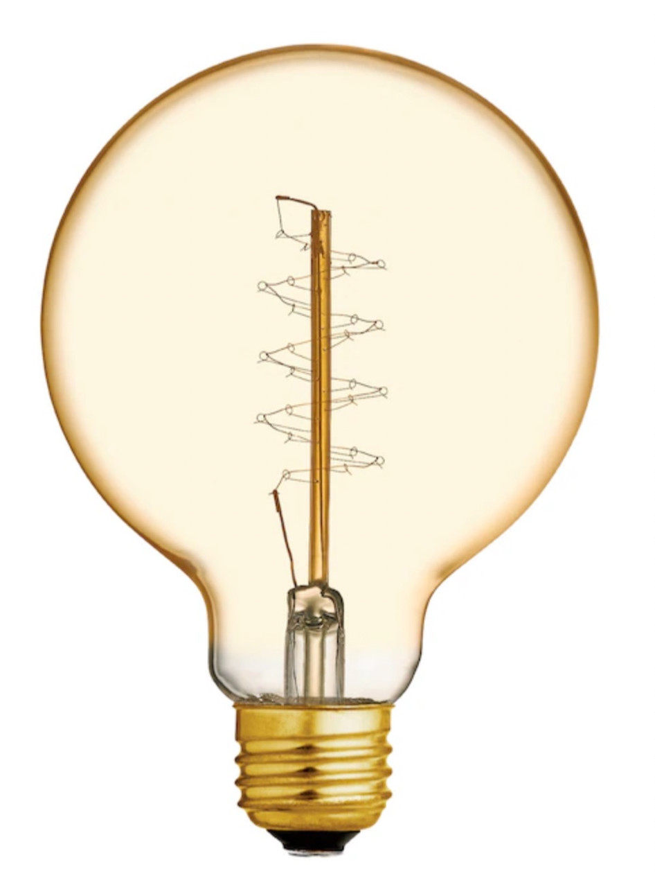 GE 46176 Vintage G30, Amber Glass, 60 watt Incandescent, spiral filament, dimmable classic Lightbulb