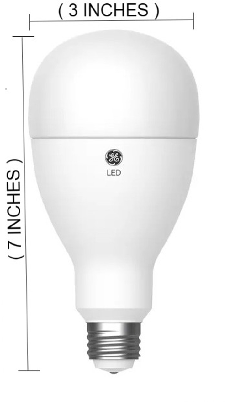 Plump GE ultra bright LED 3-way light bulb, 75/150/250 watt replacement, Soft White, 1100/2310/3900 lumens, exceptionally bright LED A23, frost finish, irregular size