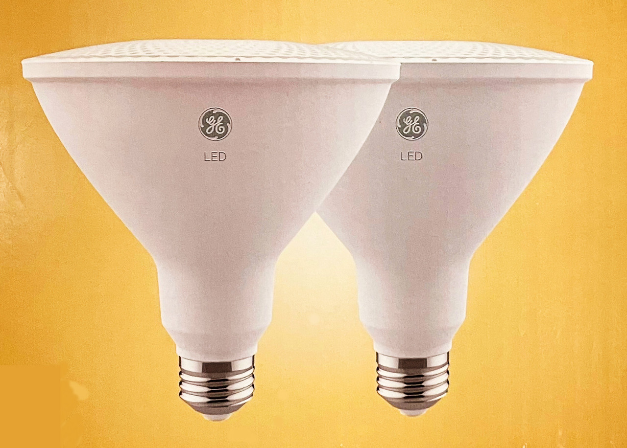 (2 bulbs) GE 48481 warm white LED PAR38 Outdoor / Indoor Spot Light, 15 watt, 1300 lumen, HD Light, medium base, 3000K Warm White