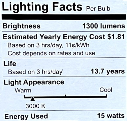 (6 bulbs) GE 48481 warm white LED PAR38 Outdoor / Indoor Spot Light, 15 watt, 1300 lumen, HD Light, medium base, 3000K Warm White