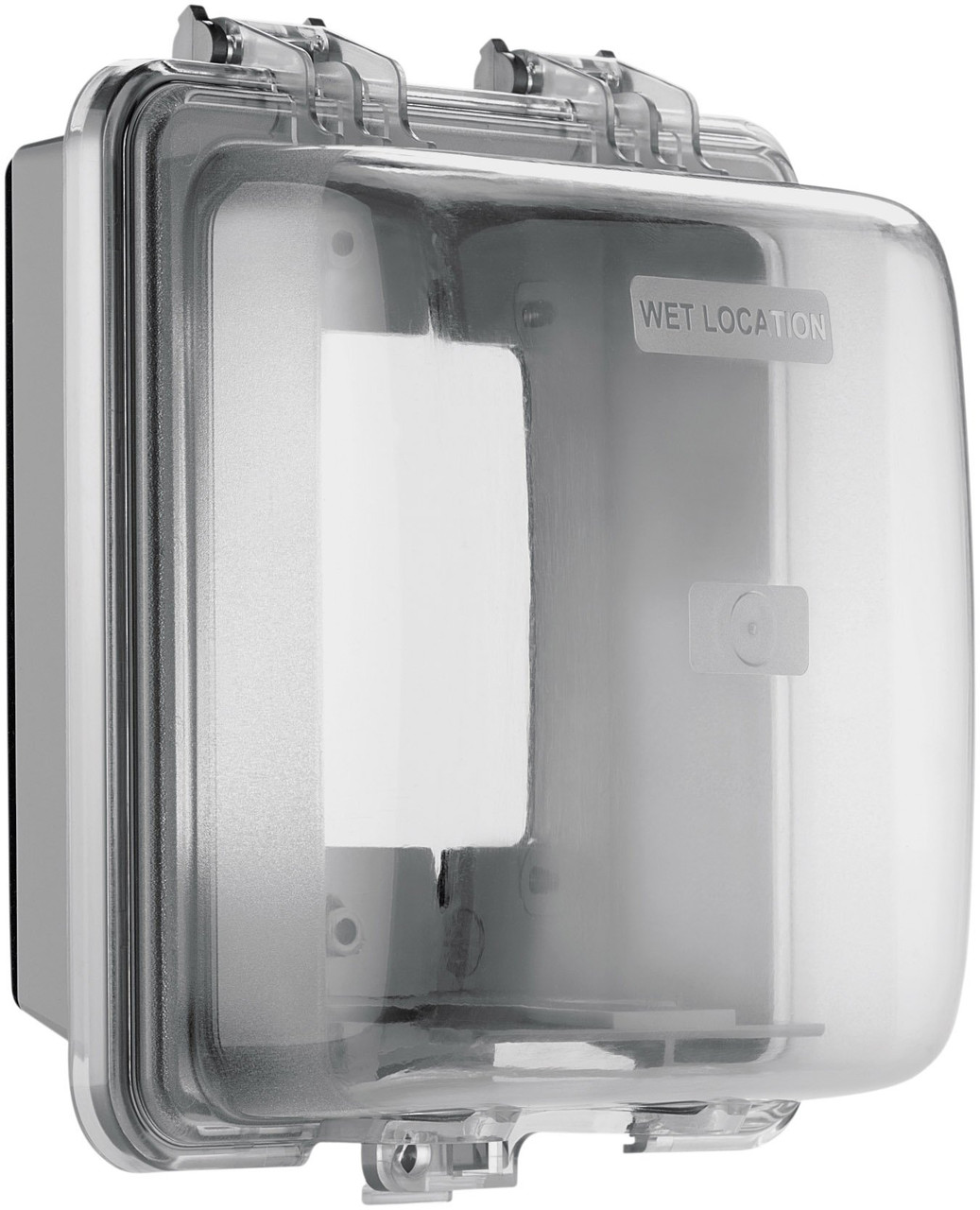 EATON WIU-2X Extra Duty while-in-use weather protective cover, 2-Gang, Self-Closing Weatherproof Cover, Clear, with Gasket, includes 4 inserts