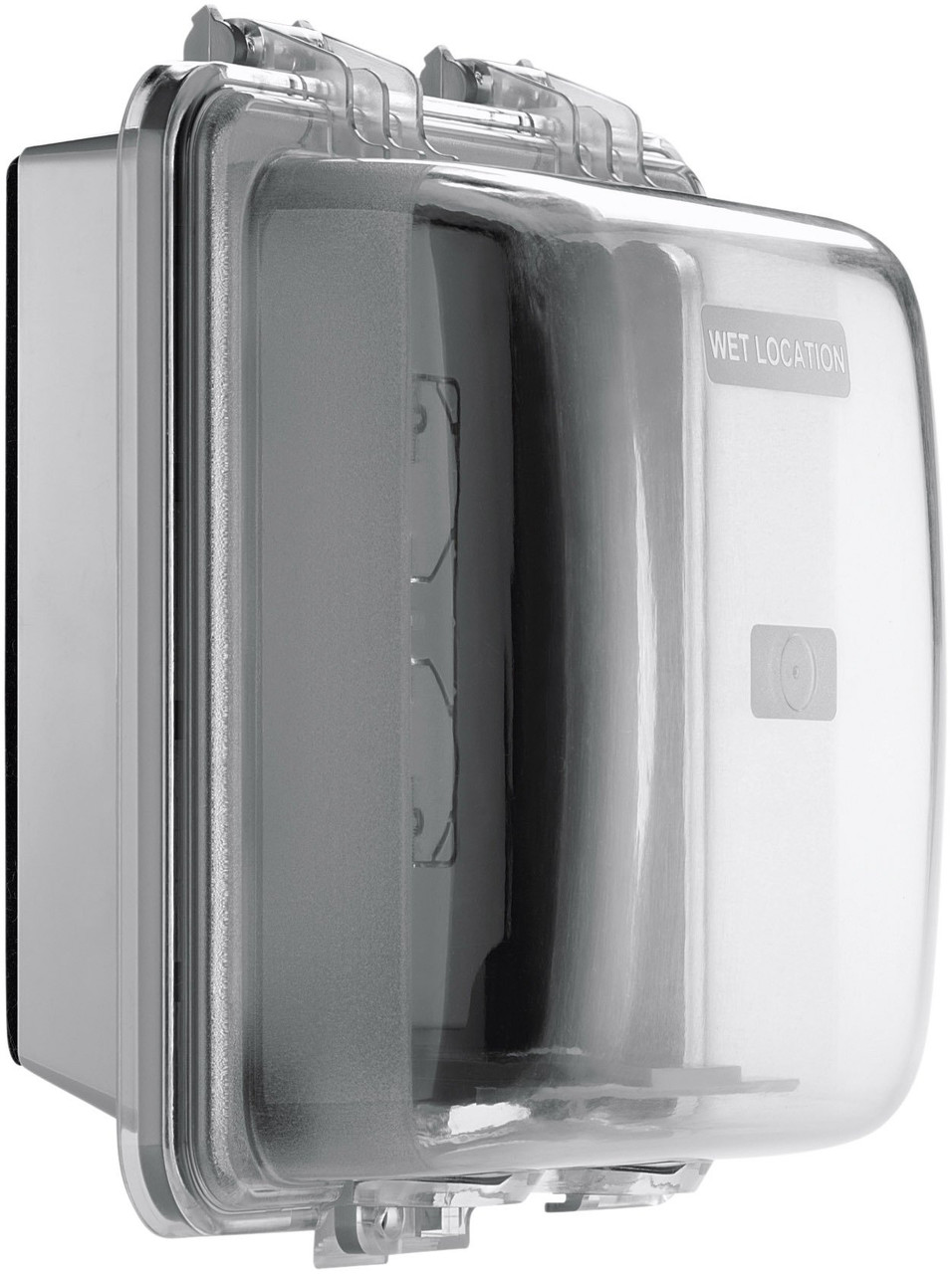 EATON WIU-2X Extra Duty while-in-use weather protective cover, 2-Gang, Self-Closing Weatherproof Cover, Clear, with Gasket, includes 4 inserts
