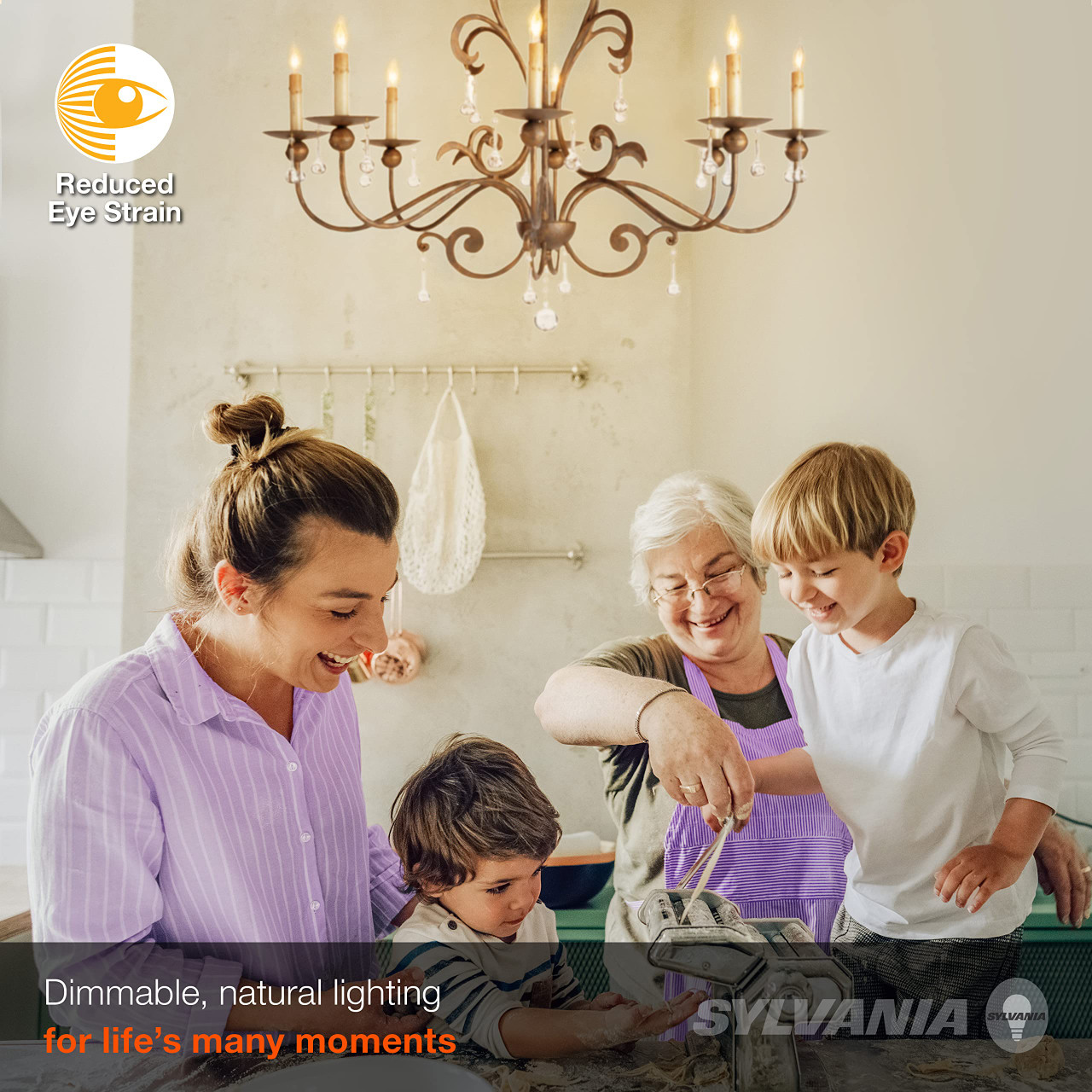 LEDVANCE Sylvania Reduced Eye Strain B10 LED Light Bulb, 60W = 5.5W, Candelabra Base, 13 Year, Dimmable, Clear, 2700K, Soft White - 12 Pack (41225)