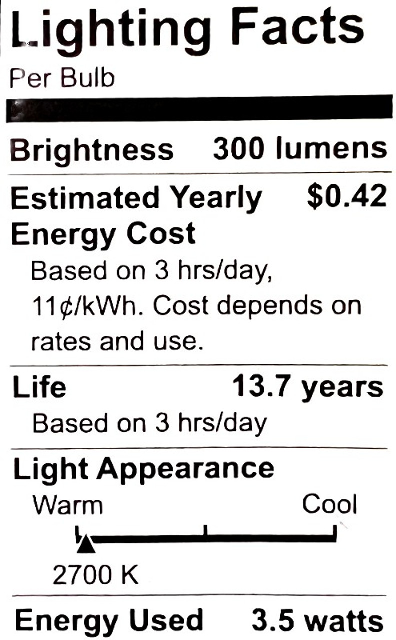 (case of 12 bulbs) GE 33600 Outdoor LED Decorative Light Bulb, 3.5 Watt (40 Watt Equivalent) Soft White, Candelabra Base, Dimmable, Clear, Bent Tip Indoor Outdoor 300 lumen chandelier bulb