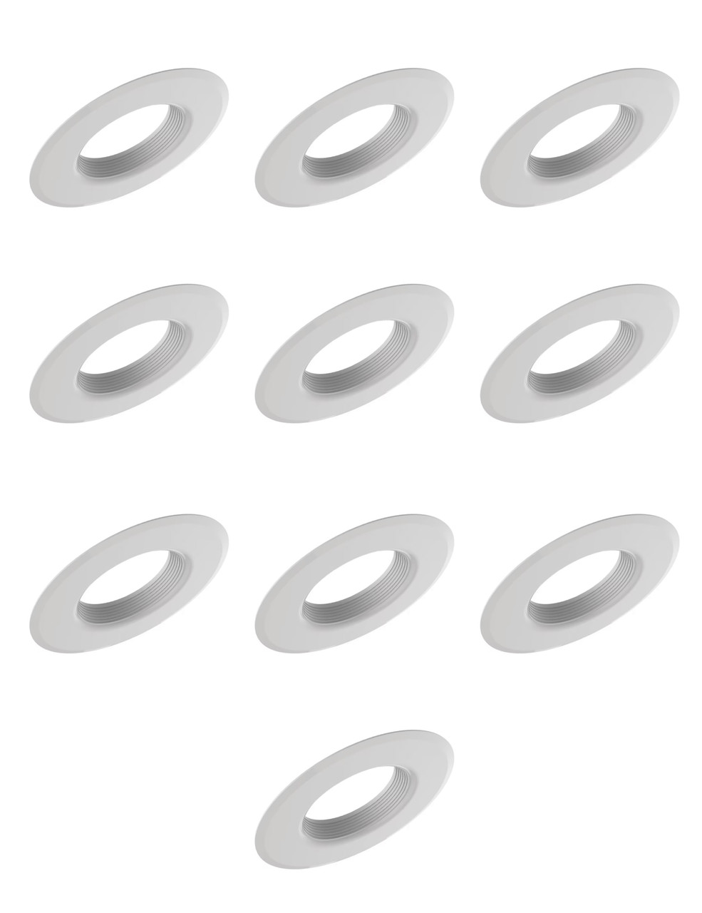 (10 trim rings) GE Lighting 47834 changeable Trim ring Baffle, RS6 (6 inch diameter) metal trim ring, fits 5 or 6 inch fixtures, converts 5 or 6 inch recessed downlight trim to white baffle