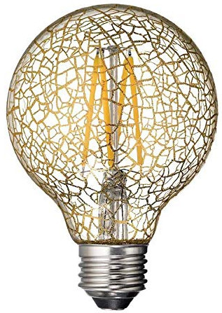 GE Lighting relax LED HD Soft White LED Decorative Crackle Glass G25 Globe, 6 watt, 450 lumen, medium base, Dimmable LED Light bulb