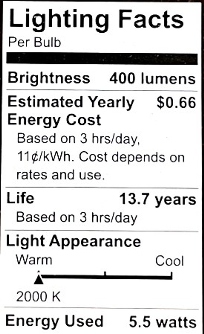 GE Lighting Large Vintage LED G40 Warm Candlelight, Amber Glass, 60 watt equivalent using only 5.5 watts, Dimmable, Medium Base, Vintage Style LED Light Bulb