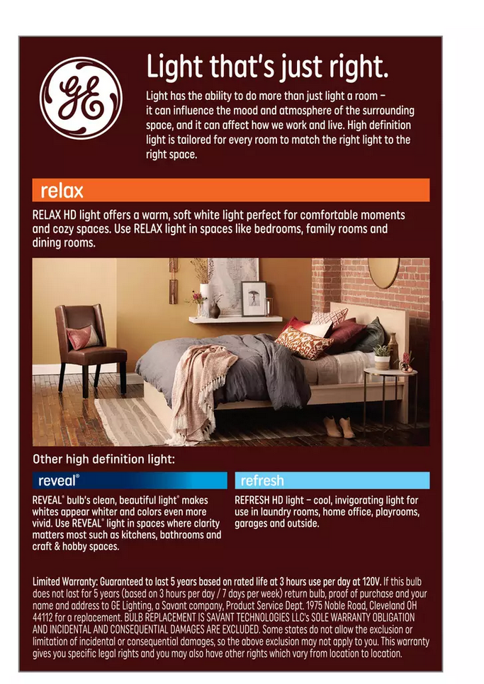 GE Relax LED G30 Vanity Globe, frosted, Soft White 2700K, 6 watt, 500 lumen, Dimmable Decorative Globe Light Bulb, 60 watt replacement, medium base