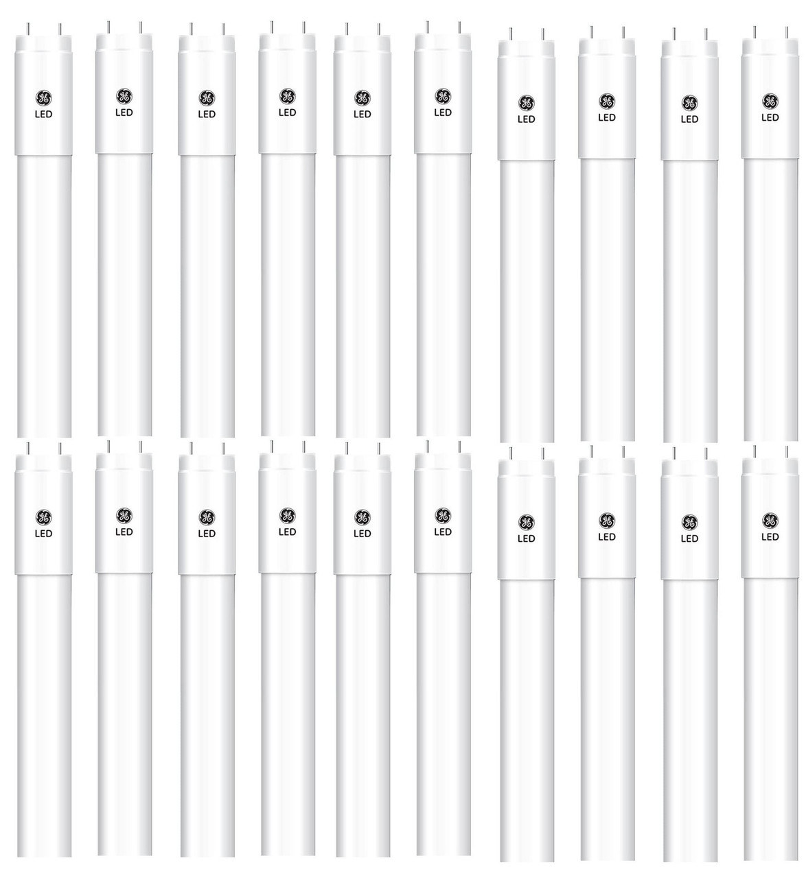 (case of 20) GE Lighting LED Tube T8 Type B Ballast Bypass, 48 inches, 9.5 watts, 1550 lumens, 3000K Soft Warm White, LED9BDT8/G4/830XL, LED upgrade for 4ft T8 Fluorescent lights
