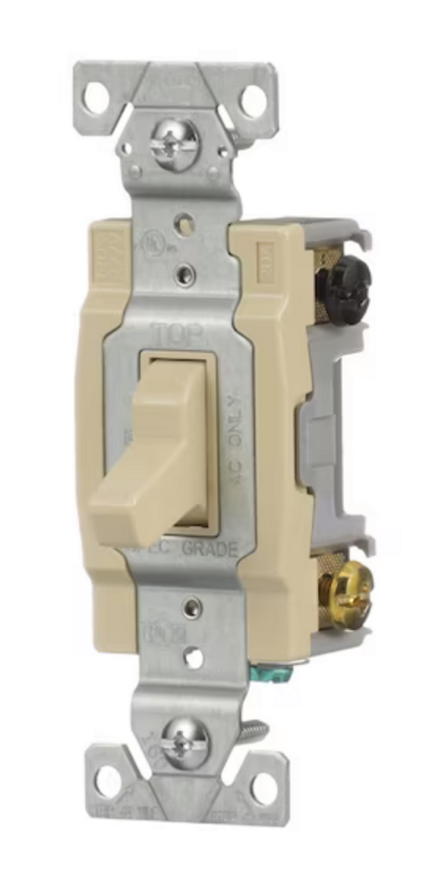 Eaton CSB420V  Toggle Light Switch, 4-way, 20-Amp, Ivory, 120/277V