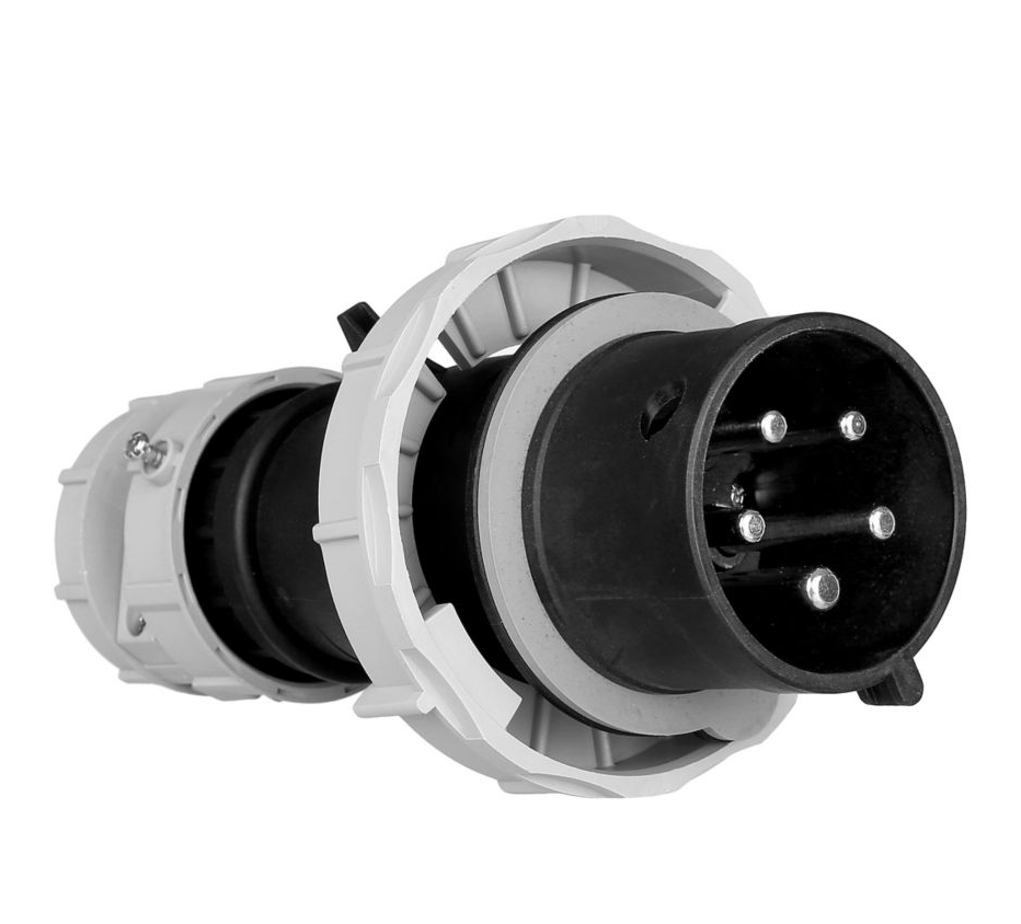 Eaton Arrow Hart AH530P5W Pin and Sleeve plug, 30A, 4-Pole, 5-Wire, 600V, Black, IP69K, IP67