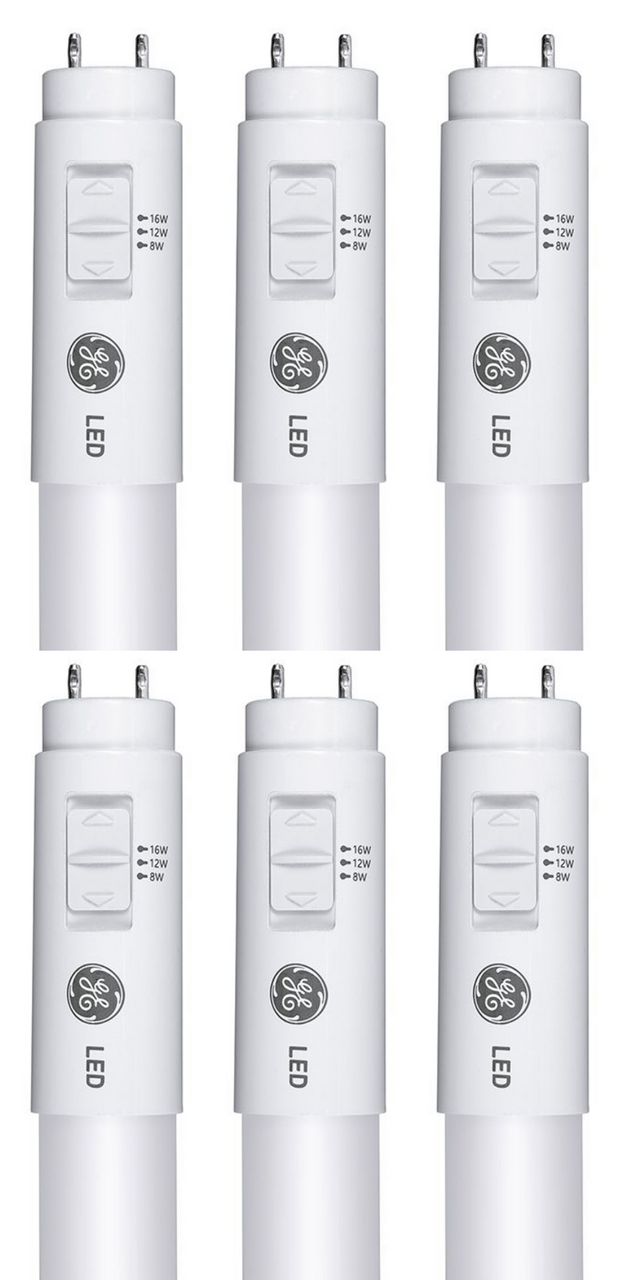 (case of 6) GE Lighting 93301824 LED Tube T8, 48 inch, SpectraChoice & LumenChoice  on-lamp Selectable Lumens & Color, 1100,1600, 2000 lumens, 3500K, 4000K, 5000K Type B Ballast Bypass
