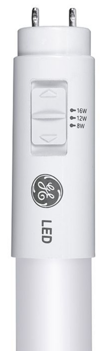 (case of 6) GE Lighting 93301824 LED Tube T8, 48 inch, SpectraChoice & LumenChoice  on-lamp Selectable Lumens & Color, 1100,1600, 2000 lumens, 3500K, 4000K, 5000K Type B Ballast Bypass