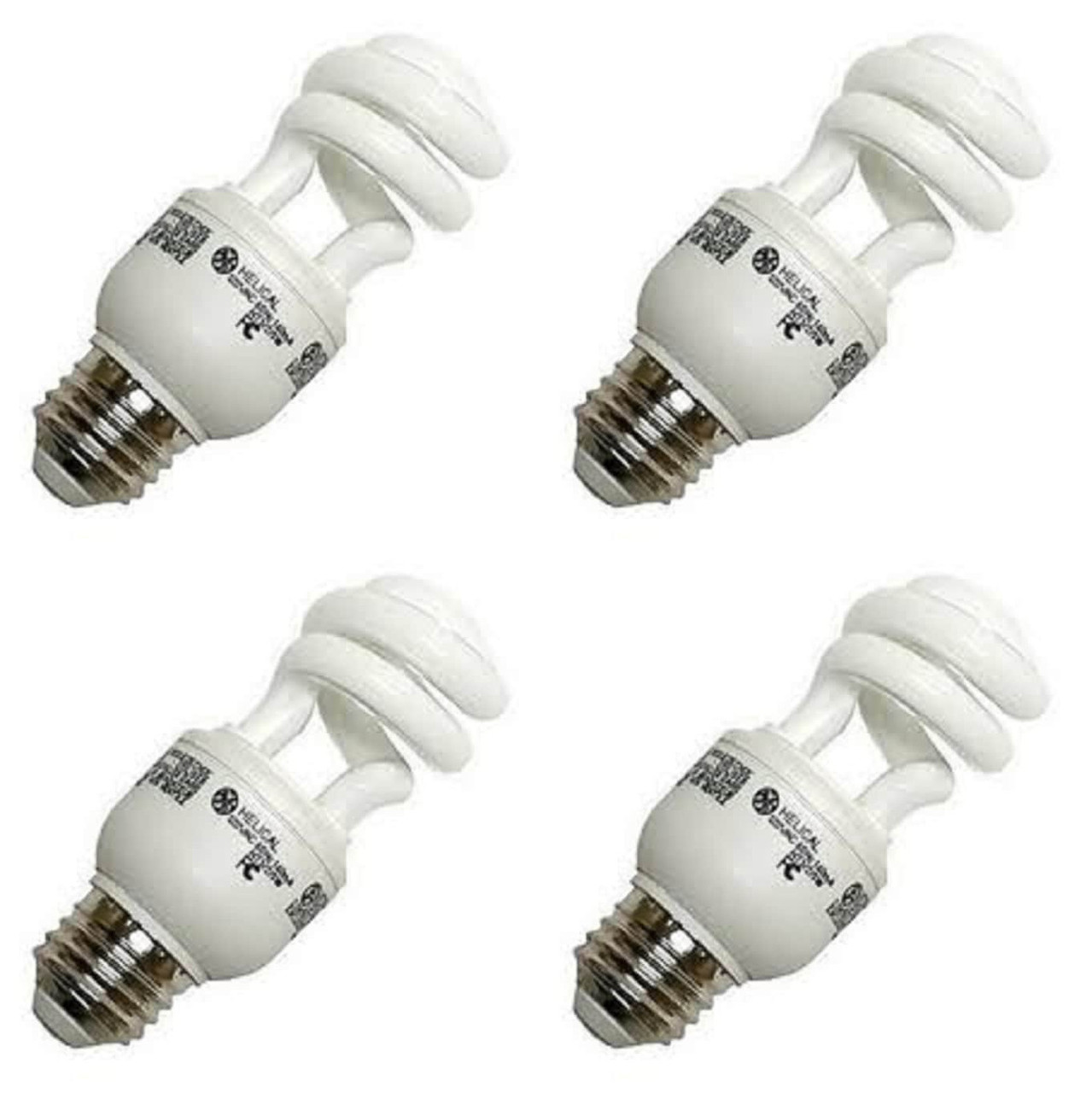 (case of 4) GE 42171 T3 Spiral CFL, Self-Ballasted, Medium Screw (E26) Base, 40 watt equivalent, Cool White, 9 watts, 520 lumens Compact Fluorescent Light Bulb