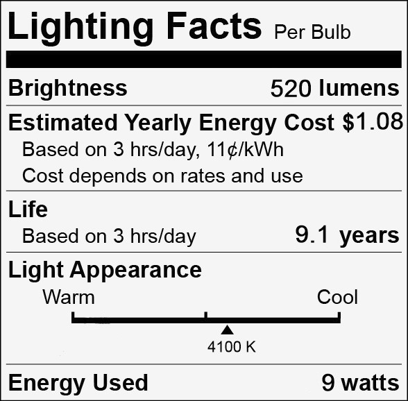 (case of 4) GE 42171 T3 Spiral CFL, Self-Ballasted, Medium Screw (E26) Base, 40 watt equivalent, Cool White, 9 watts, 520 lumens Compact Fluorescent Light Bulb