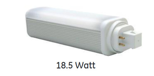GE 39282 LED 4-Pin (GX24q), 18.5 watt, 1850 lumen,  3000K, Replacement for Compact Fluorescent CFL Plug-In lamp, Horizontal, Ballast Compatible, LED19GX24q-H/830