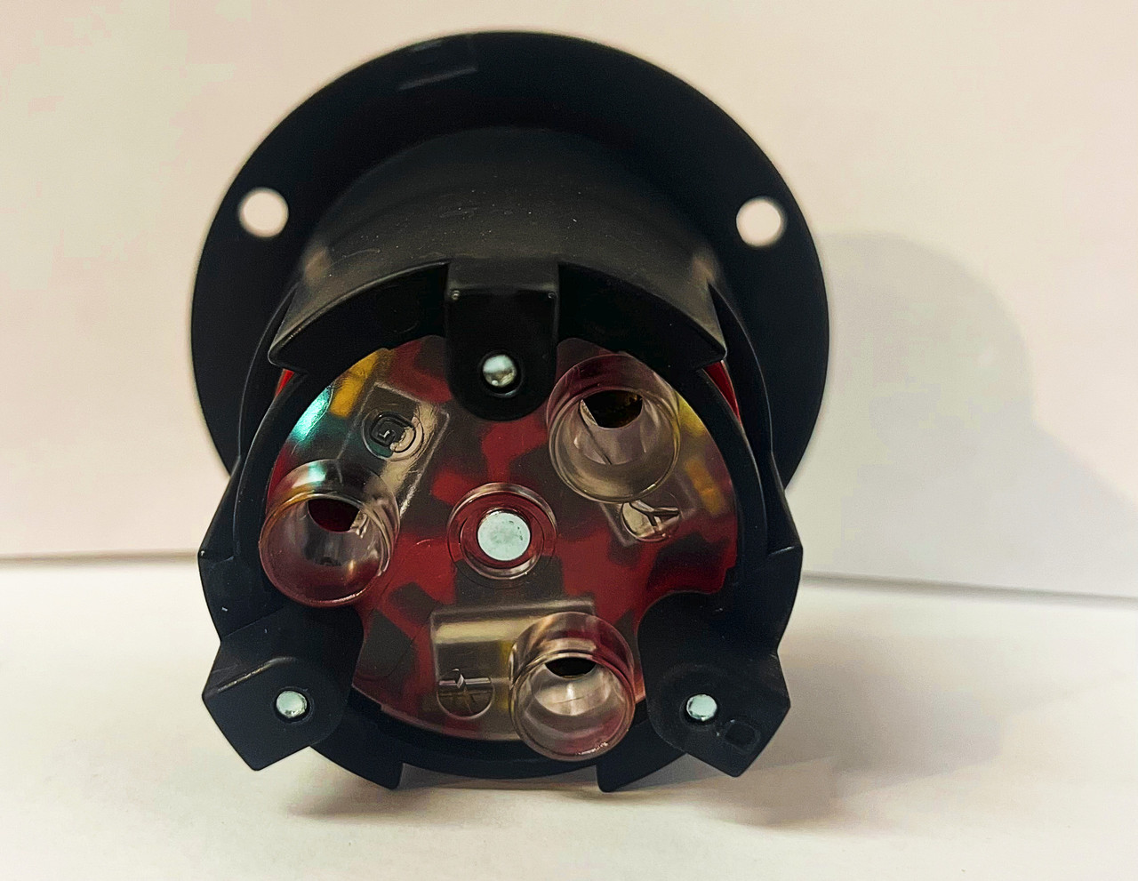 Eaton Arrow Hart AHCL820FO Color Coded Locking Flanged Outlet, RED, 20 Amp, 2-pole, 3-wire, 480V, #14-8 AWG, all Nylon