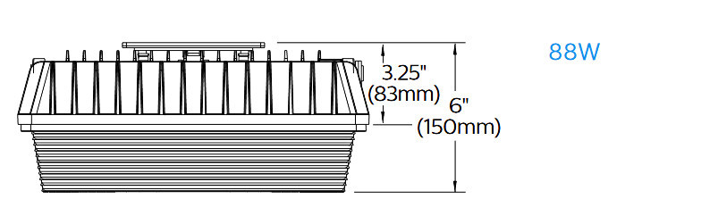 Philips Garage & Canopy LED Light, 88 watt, frosted lens, 4000K Neutral White, 10500 lumens, PGC88-NW-G1-SM-5-8-BZ, surface mount