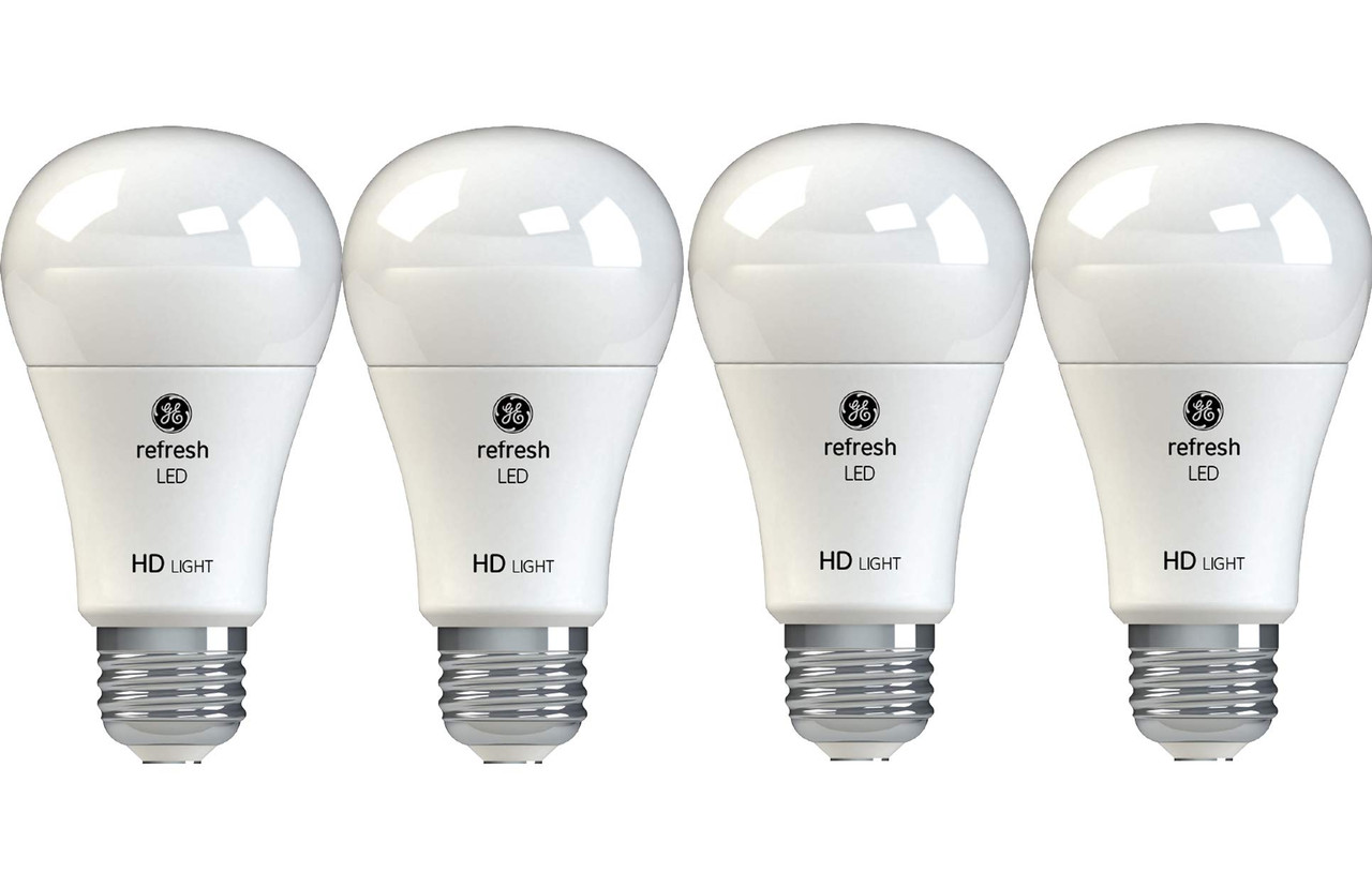 GE Lighting 42976 Refresh HD LED (40-Watt Replacement), 450-Lumen A19 Bulb, Medium Base, Daylight, 4-Pack , Title 20 Compliant