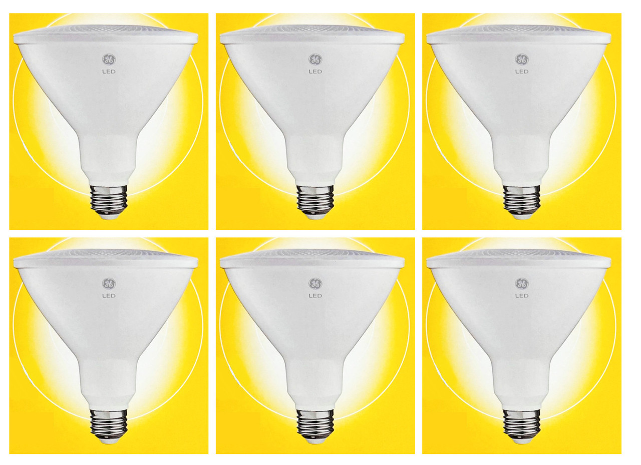 (case of 6 bulbs) GE Lighting 37644 Ultra Bright LED Par38 Indoor/Outdoor Flood Light, 16 watt, 1400 lumens,  Dimmable, Warm White