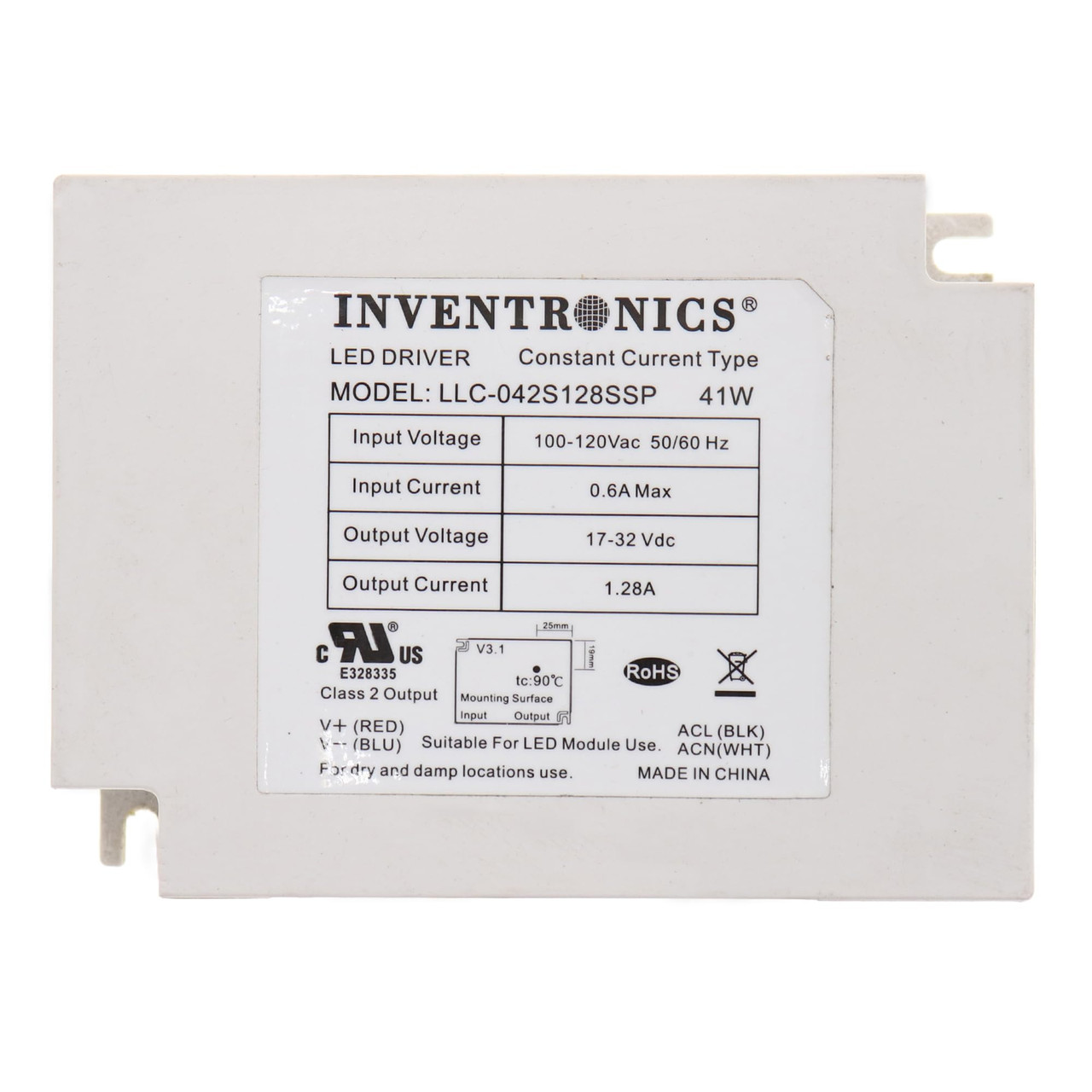 LLC-042S128SSP Constant Current LED Driver, 17-32Vdc, 41W, 100-120V