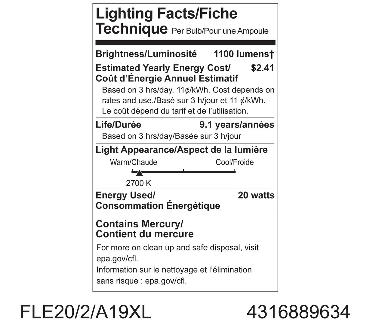 (4 bulbs) GE Lighting 89634 Energy Smart CFL 20-Watt (75-watt replacement) 1100-Lumen A19 Light Bulb with Medium Bas