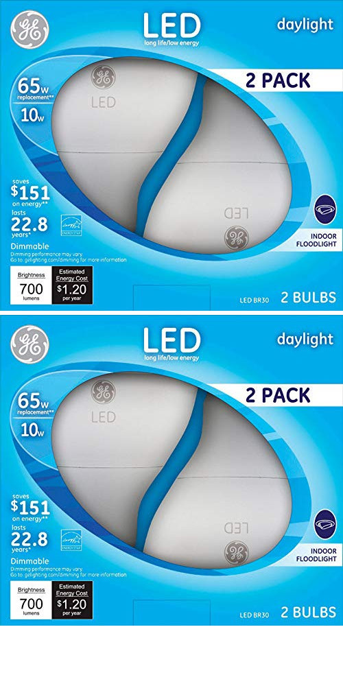 (4 bulbs) GE Lighting 22726 10 Watt Daylight BR30 LED Light Bulb