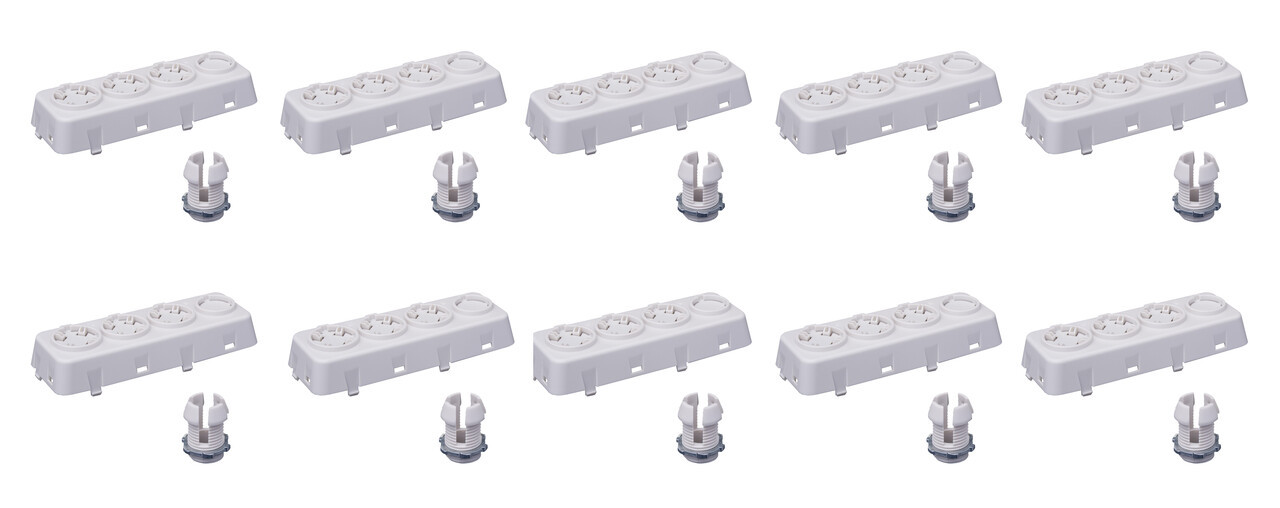 (case of 10) Leviton OSFOA-W Fixture-Mounted Offset Adapter Accessory for OSFHU, 3 Position, White