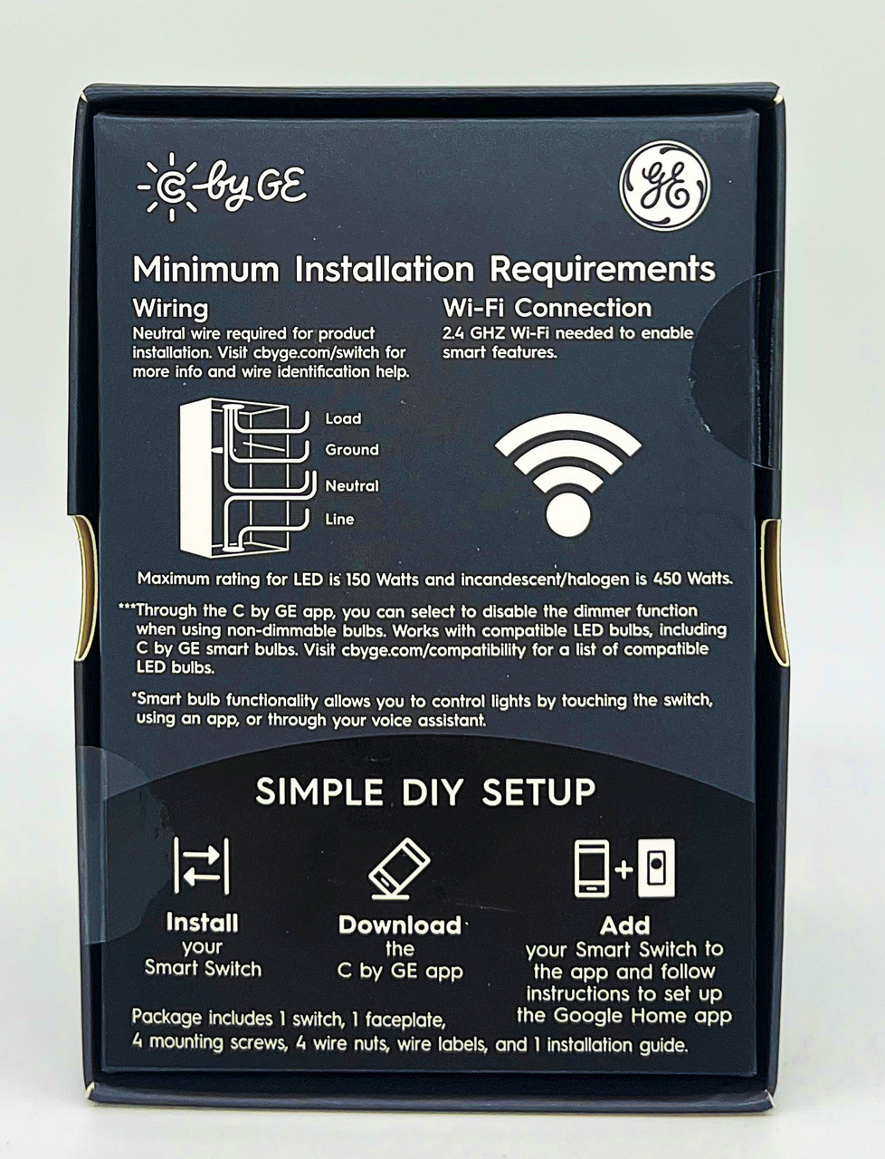 GE Smart Dimmer Light Switch, C by GE, Cync, Wi-Fi Enabled to pair with voice control , control remotely with bluetooth through C by GE app, 4-Wire, 1-Pack