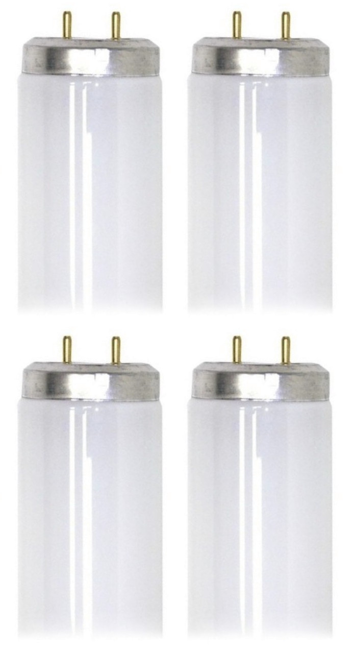 (4 tubes) GE 40120 - F58T8/835PLYLXLR Straight T8 Fluorescent Tube, 60 inch, 58 watt, 3500K Natural White