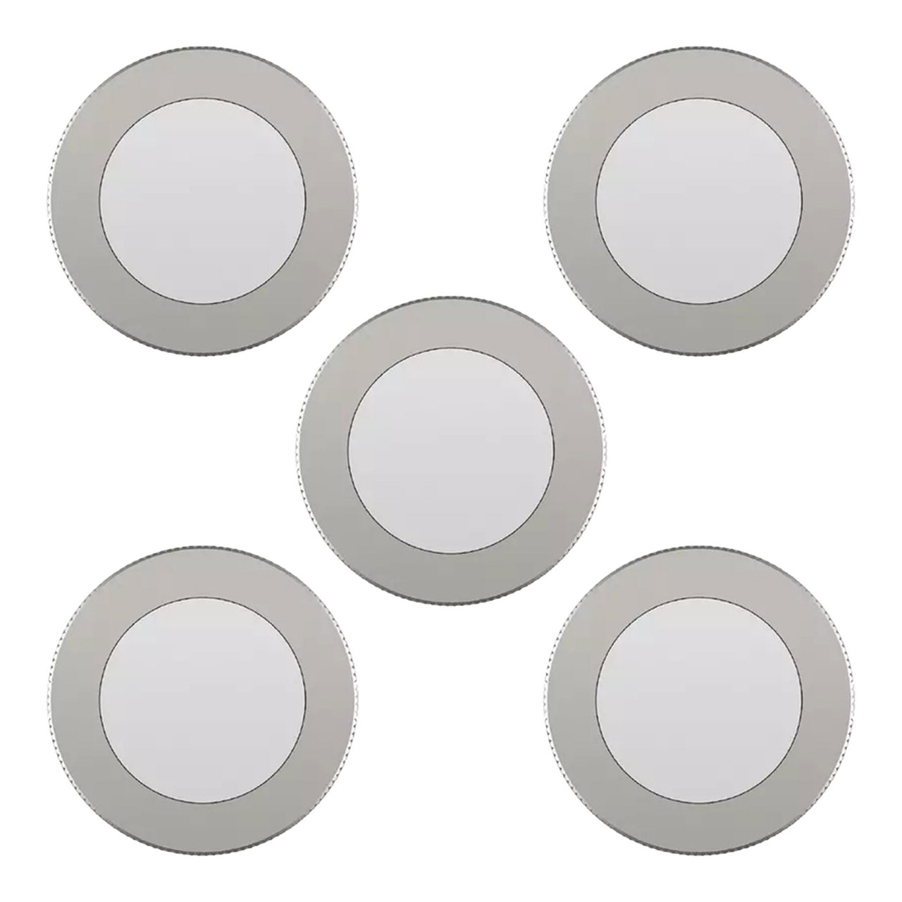 GE 4 Watt Dimmable Modern Easy Linking Corded Electric ‎Ceiling Mount Plastic 5,0000 Hour 3.1 Inch Diameter LED Puck Lights, Set of 5, Silver