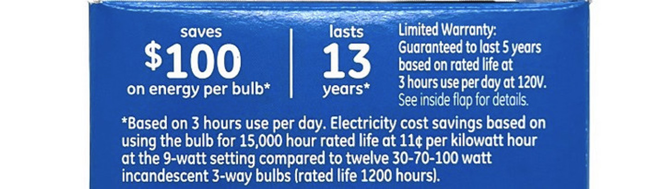 GE refresh LED 3-way Light Bulb, A19 shape, 4, 9, 13 watt emitting 350, 875 and 1250 lumens, Energetic Daylight 5000K, HD Light-- enhanced color contrast & boldness, 3 way LED Light Bulb