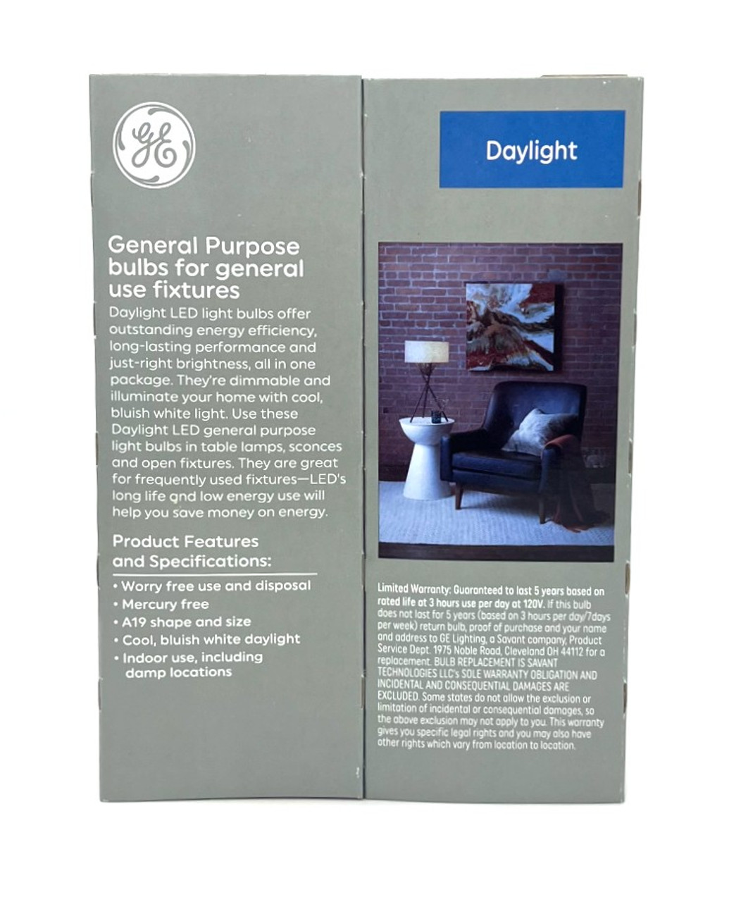 (8 bulbs)GE classic LED 40 watt equivalent A19 Daylight Dimmable LED Bulb  