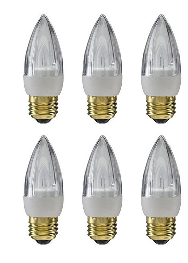 (6 bulbs) GE 65539 LED Blunt Tip candle Chandelier Light Bulb, 2.4 watt, medium base, 4000K Cool White, 100 lumens