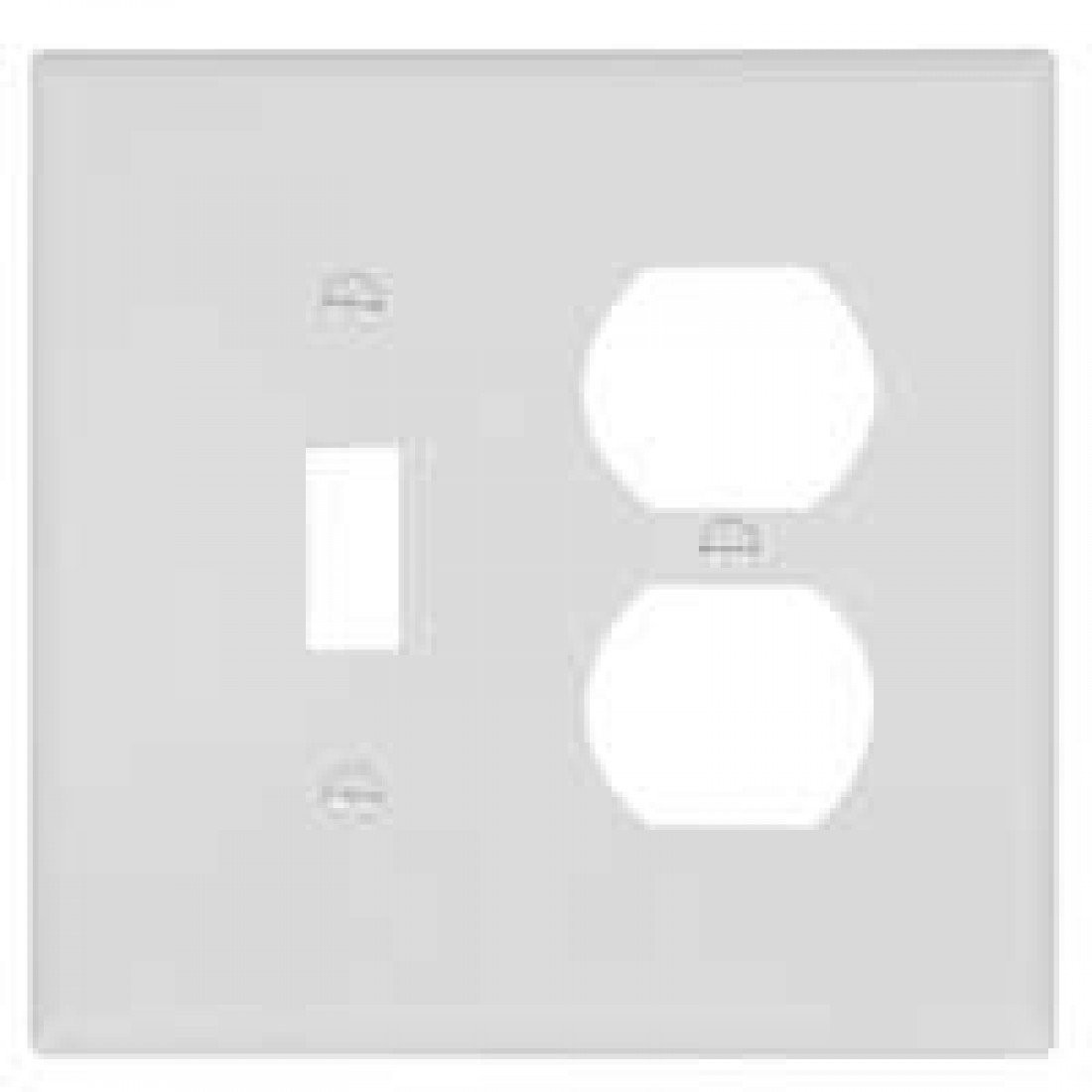 EATON Wiring PJ18W-SP-L 2-Gang Toggle and Duplex Receptacle Mid Size Wallplate, White