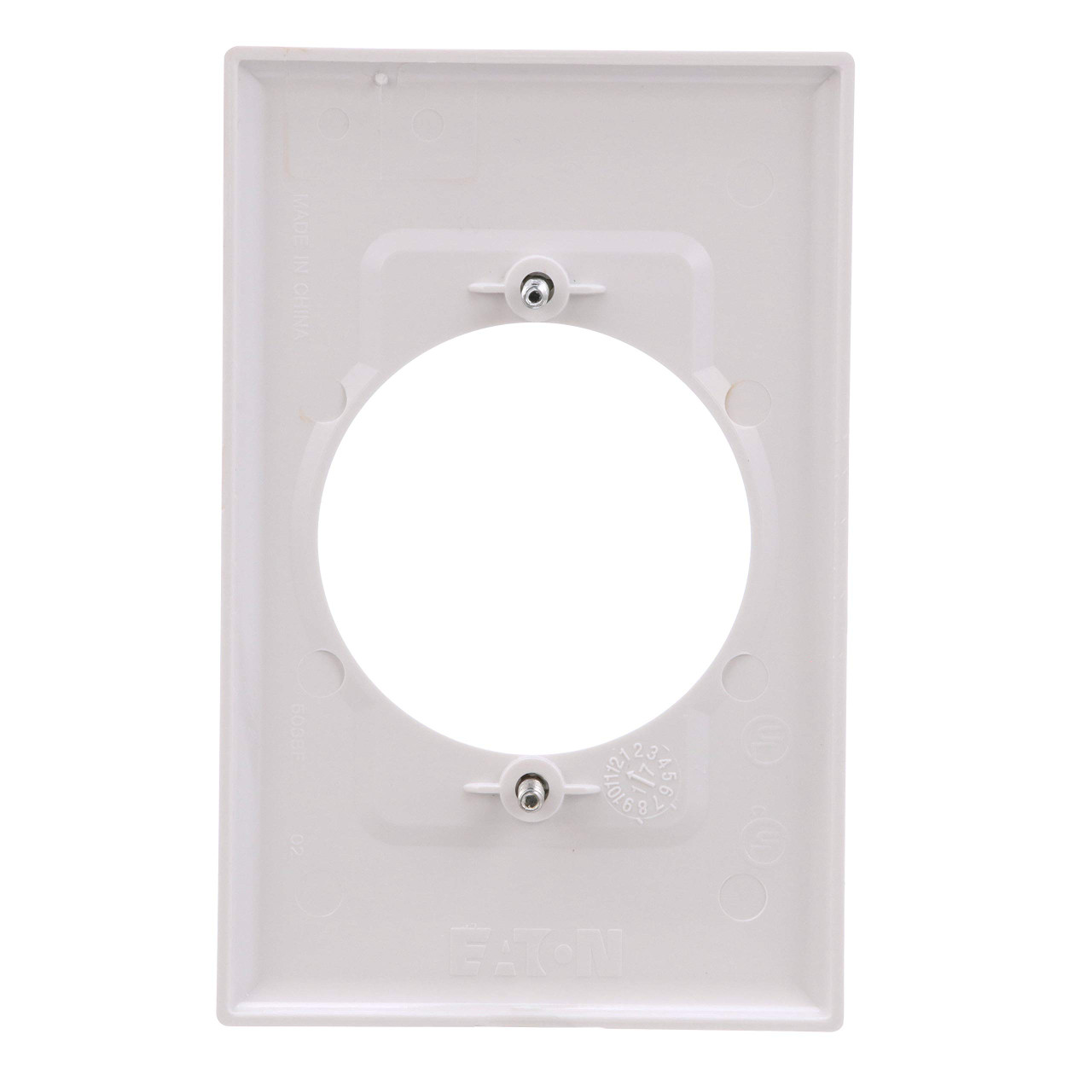 (case of 10) Eaton PJ724W Mid-Size Polycarbonate 1-Gang Power Outlet Wallplate, White