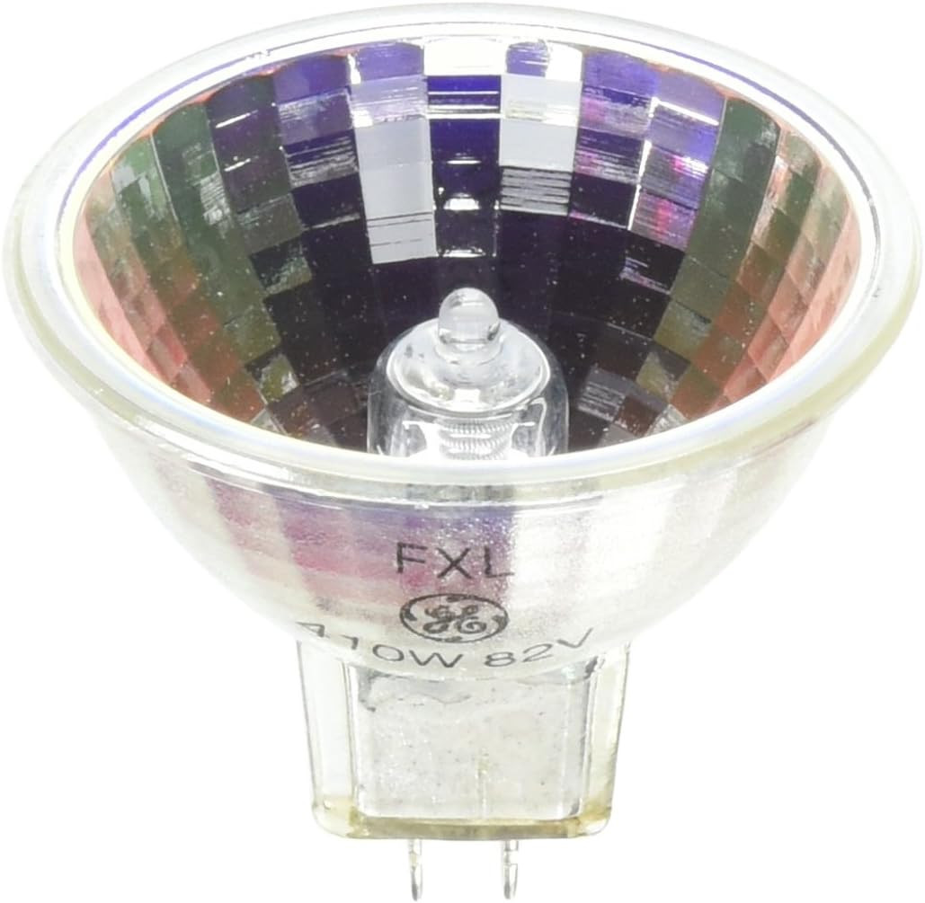 (case of 10) GE 21613 FXL Overhead Projection Specialty MR16 Reflector Bulb, QUARTZLINE Multi-Mirror Tech, GY5.3 base, 82 volt, 410 Watt, 3300K Color Temperature