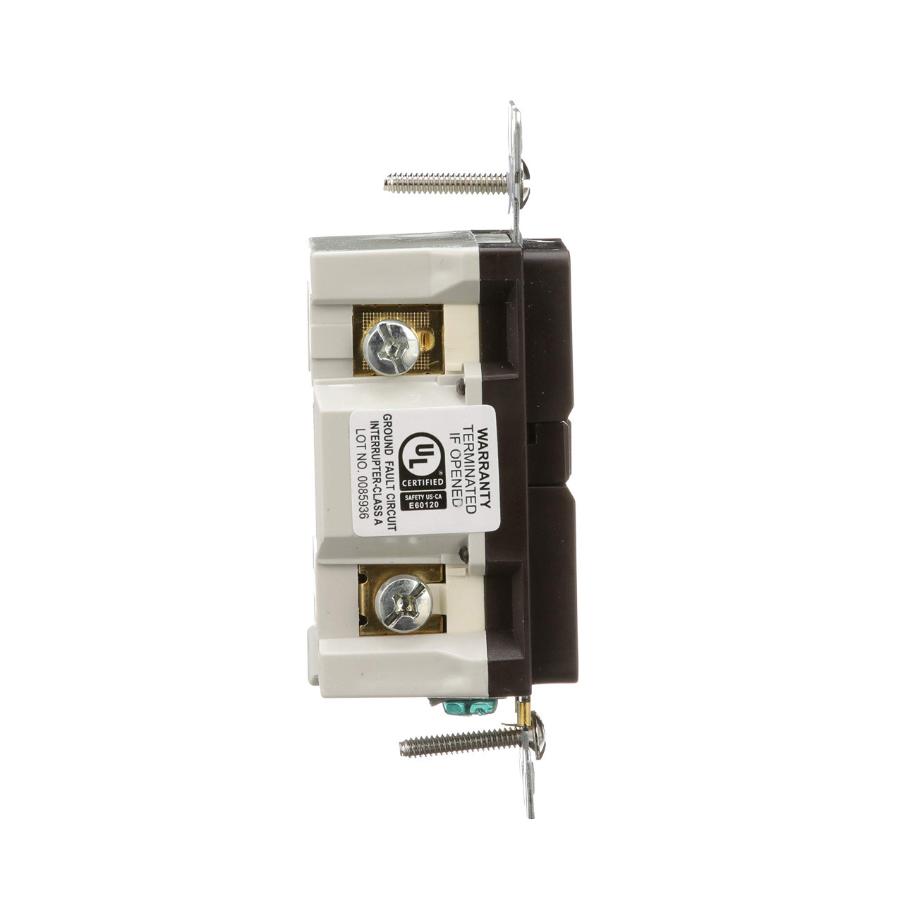 (case of 4) EATON SGF20B Arrow Hart Duplex Gfci Receptacle, 125 Vac, 20 A, 2 Pole, 3 Wire, Brown
