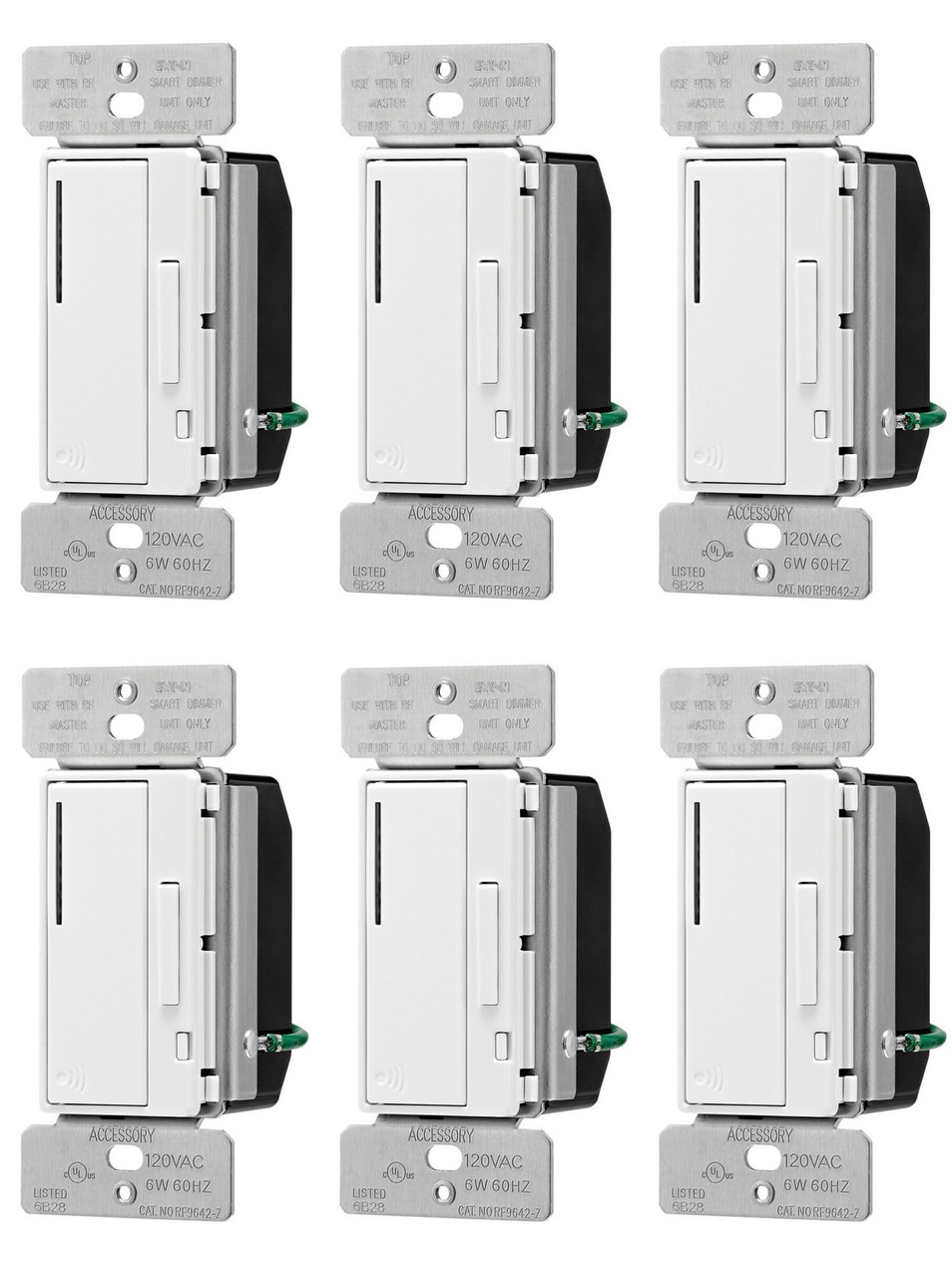case of 6) EATON RF9642-ZDW Z-Wave Plus Accessory Dimmer