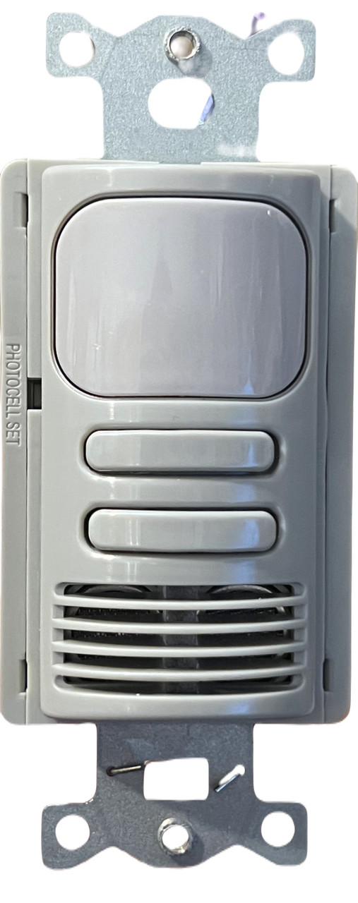 Hubbell Current LightHawk Dual Technology Wall Switch Occupancy Sensor, US/PIR, Neutral Wire, Grey, Ultrasonic and Passive Infrared, 1000 square foot coverage, 180 degree,  120/277VAC,  LHDCMTD2-N-GY