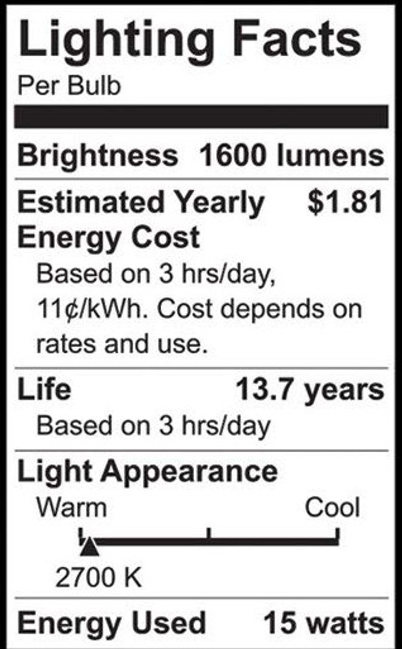 (4 bulbs) GE Lighting 15 Watt LED A19 Soft White, 1600 lumens, 100 watt replacement, Dimmable LED Light Bulb