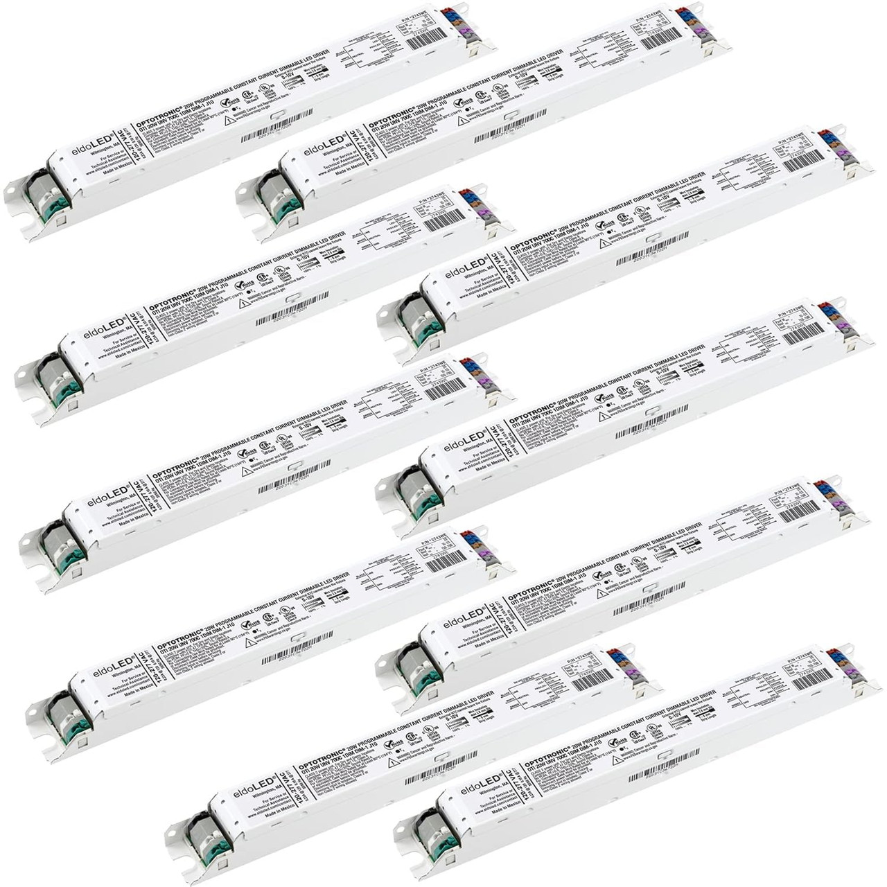 Pack of 10 - eldoLED 2743WE 20W OPTOTRONIC Programmable Constant Current Dimmable LED Driver - Replacement/Compatible with Osram 57431