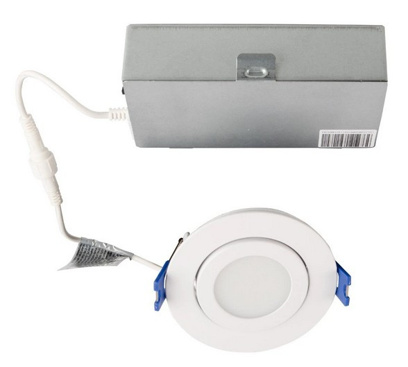 (case of 6) Lightolier LED Gimbal, 3 inch, 8 watt, 400 lumen, selectable Color Temperature, 30 degree tilt and 360 degree rotate, TRIAC dimming to 5 percent, GB3R4ESCT1W