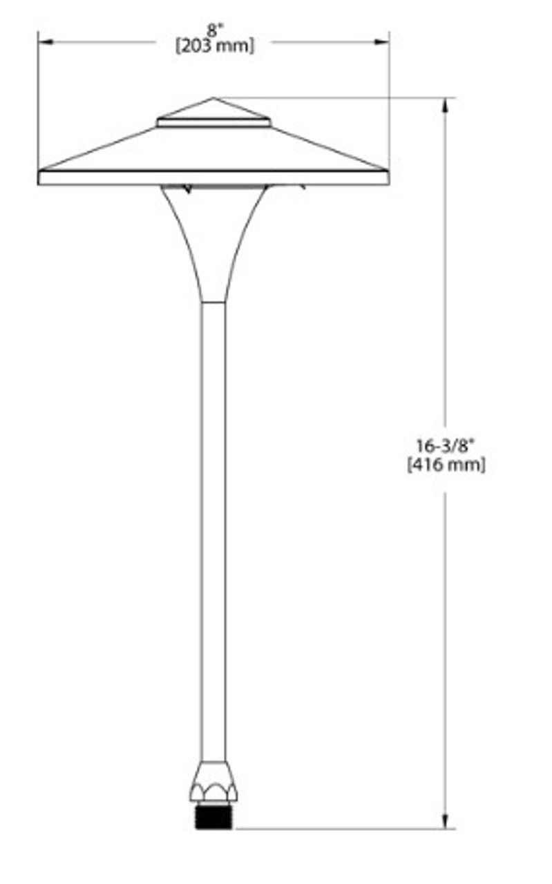 Philips Hadco RL9-AS7 Aluminum Quartz Halogen Landscape Path Light Fixture, with stake, black finish, 20 watt maximum, quartz or LED, frosted tempered glass