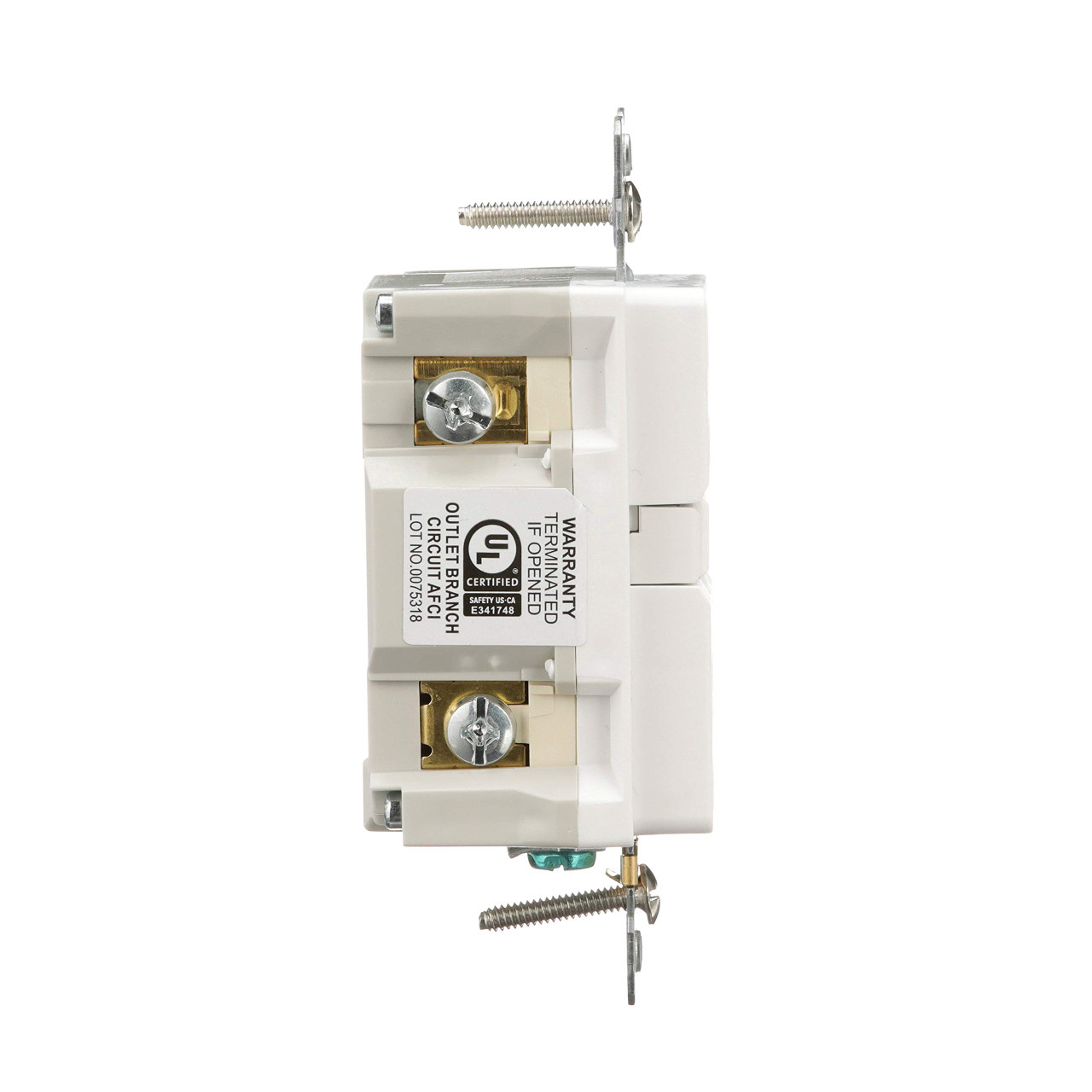 EATON TRAFCI20W Tamper Resistant Arci Duplex Receptacle, 125 Vac, 20 A, 2 Pole, 3 Wire, White